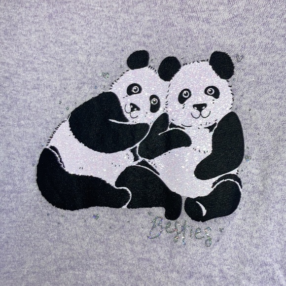 3/$12 SO Panda Besties cozy glitter graphic top girls size 7 - Picture 5 of 17